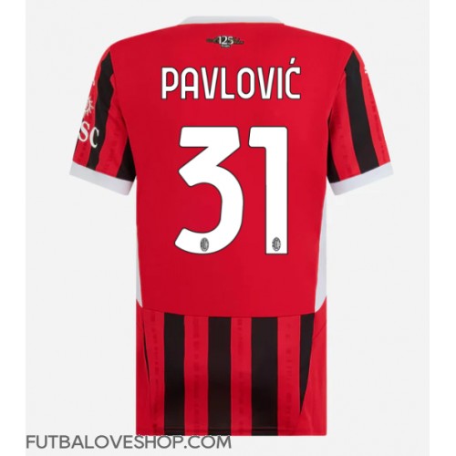 Dres AC Milan Strahinja Pavlovic #31 Domáci pre Ženy 2024-25 Krátky Rukáv